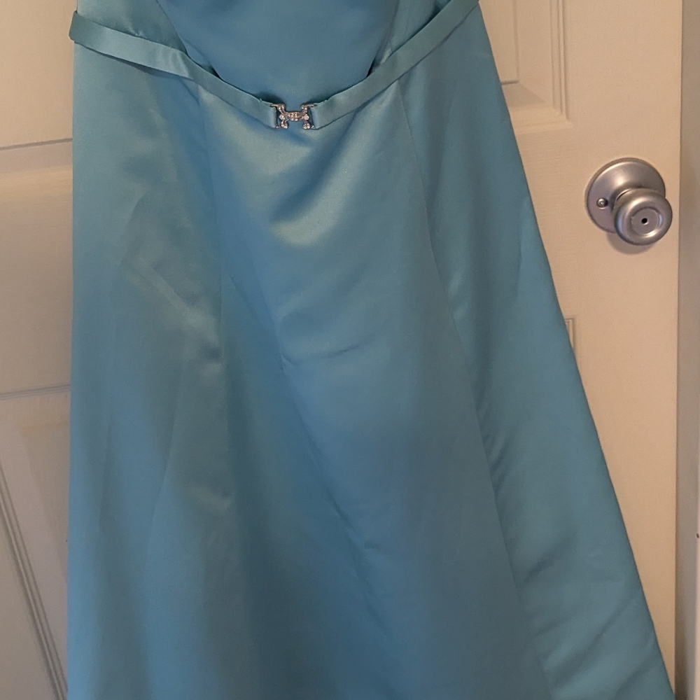 Elegant Blue Strapless Dress Size 6 New